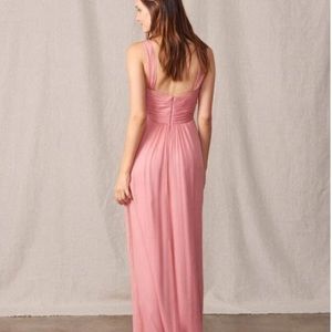 Amsale chiffon gown. rose sz 10